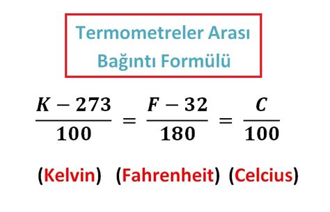 Fahrenheit celsius çeviri formül